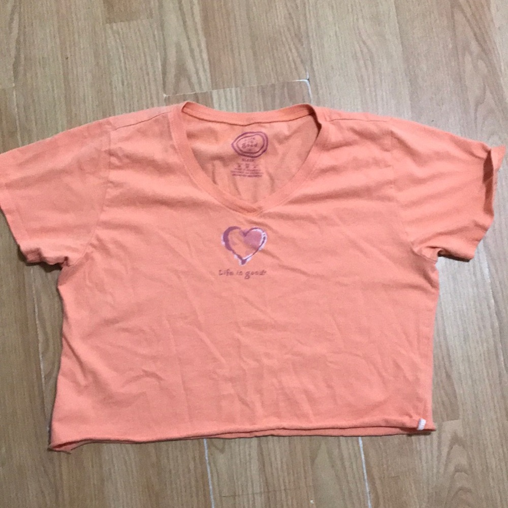 Life is good medium crop top